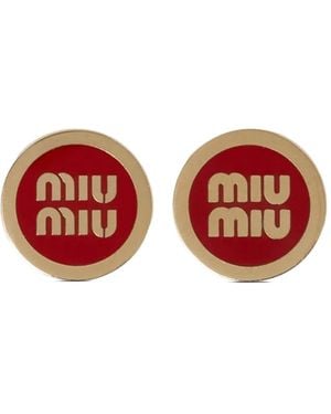 Miu Miu Ohrstecker Mit Logo - Rot