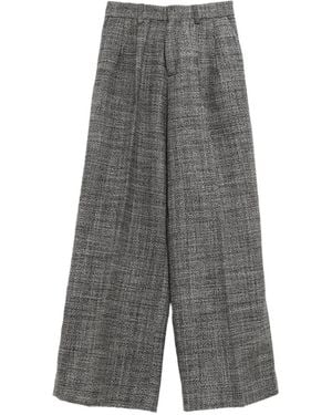 ERL Pantalones De Tweed Plisados - Gris