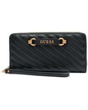 Guess Logo-Lettering Wallet - Black