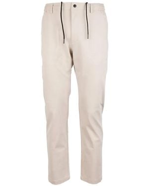 People Of Shibuya Drawstring-Waist Straight-Leg Trousers - Natural