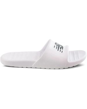 New Balance 4E Logo-Embossed Slides - White