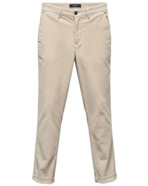 40 Weft Corduroy Straight-Leg Trousers - Natural