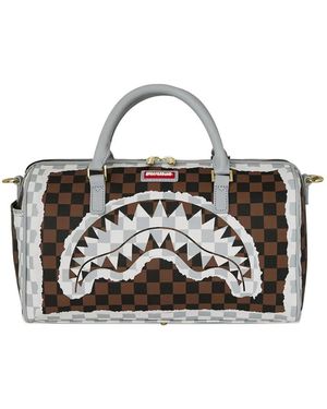 Sprayground Checkerboard-Pattern Duffle Bag - Brown