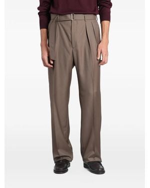 Tagliatore Belted Pleated Pants - Brown