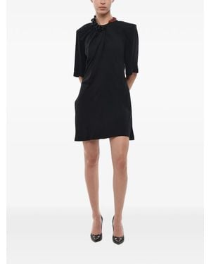Stella McCartney Falabella Chain-Detail Draped Mini Dress - Black