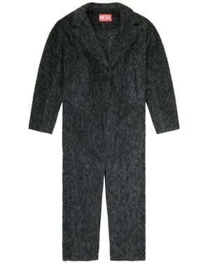 DIESEL Manteau Long En Laine Et Alpaga Mélangés - Black