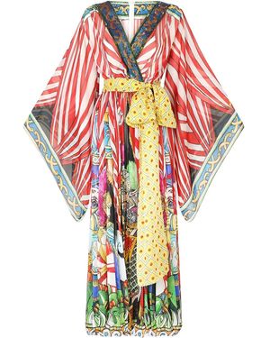 Dolce & Gabbana Carretto-Print Chiffon Jumpsuit - Red