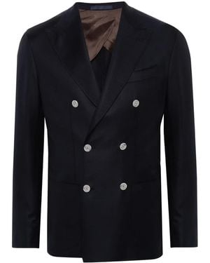 Barba Napoli Double-Breasted Blazer - Blue
