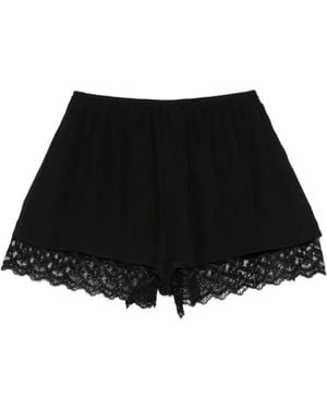Simone Rocha Lace-Trim Mini Shorts - Black