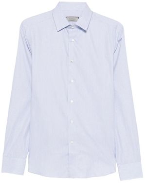 Canali Pinstriped Cotton Shirt - White