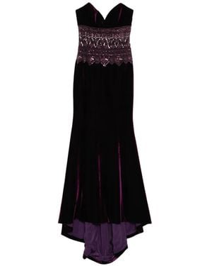 Saiid Kobeisy Strapless Dress With Embroidered Detailing - Blue