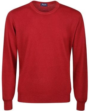 Drumohr Jersey de lana con cuello redondo - Rojo