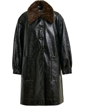Essentiel Antwerp Mantel mit Leoparden-Print - Schwarz