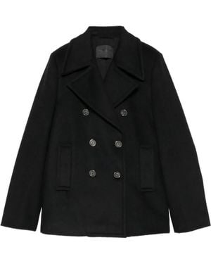 Dondup Double-Breasted Pea Coat - Black