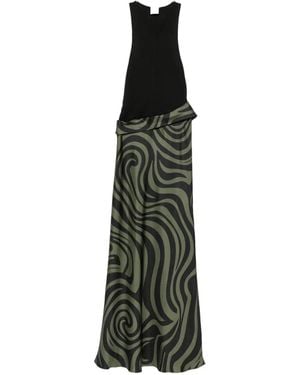 Nanushka Jordyn Swirl-Print Sleeveless Maxi Dress - White