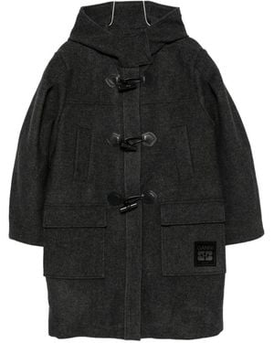 Ganni Hooded Toggle-Fastening Coat - Black