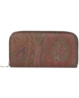 Etro Arnica Zip-Around Wallet - Brown