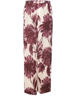 Twinset Floral Trousers - Red