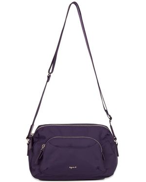 agnès b. Zip Pocket Shoulder Bag - Purple