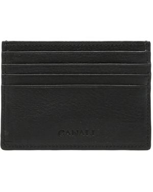 Canali Leather Card Holder - Black
