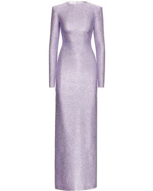 Oscar de la Renta ラメ マキシドレス - パープル
