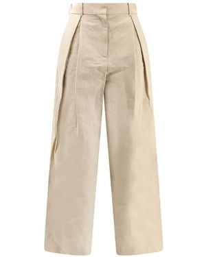R2W Pinces Wide-Leg Pants - White