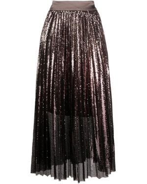 Peserico Plissé Pleated Midi Skirt - Black