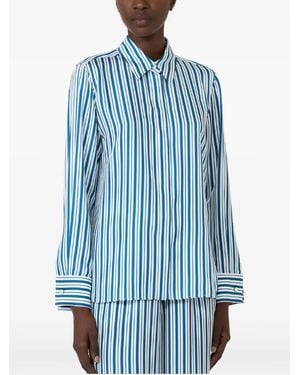 Max Mara Striped Silk Shirt - Blue
