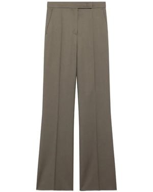 Max Mara Pressed-Crease Wide-Leg Trousers - Grey