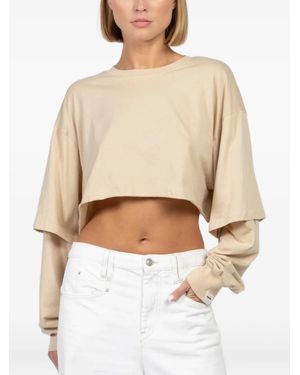 FREEDÉR Easy Breeze Cropped-Top im Layering-Look - Weiß
