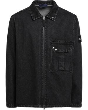 Stone Island 1200002 Denim-Medium Grainy Wash Overshirt - Black