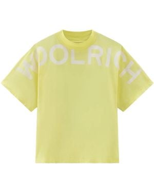 Woolrich Logo-Print Cotton T-Shirt - Yellow