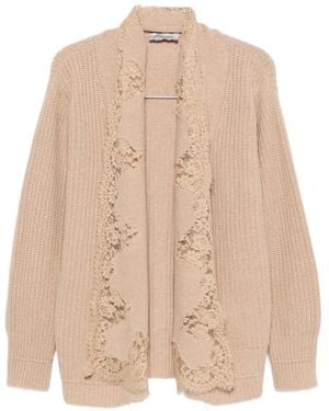 ERMANNO FIRENZE Lace-Trim Cardigan - Natural