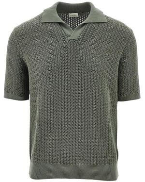 GALLIA Polo-Collar T-Shirt - Gray