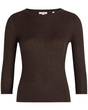 Vince Ribbed-Knit Boat-Neck Sweater - Black