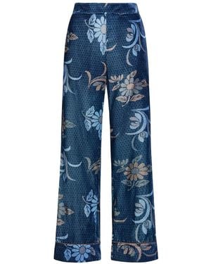 Maliparmi Floral-Print Trousers - Blue