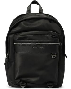 Emporio Armani Logo-Lettering Backpack - Black