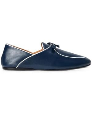 Polo Ralph Lauren Bow-Detail Piped Loafers - Blue