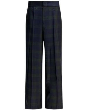 Sa Su Phi Pantalones A Cuadros Tartán - Azul