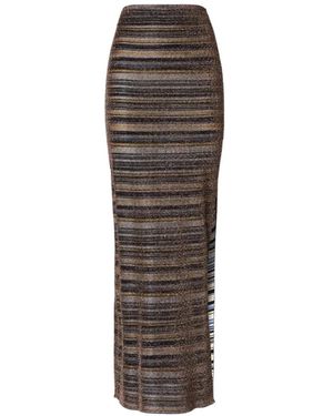 Missoni Gestreepte Rok Met Split - Bruin