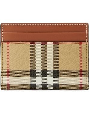 Burberry ヴィンテージチェック カードケース - ブラウン