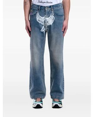 Kidsuper Dove-Print Jeans - Blue