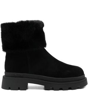 Blauer Fur-Trim Boots - Black