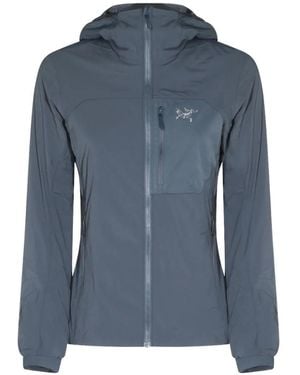 Arc'teryx Logo-Embroidered Hooded Jacket - Blue
