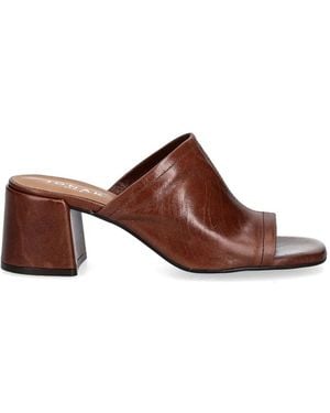 JONAK PARIS Butterfly Block-Heel Leather Sandals - Brown