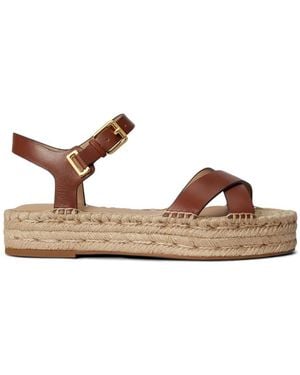 Ralph Lauren Emeryn Leather Espadrilles - Brown