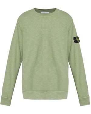 Stone Island Sweatshirt mit Logo-Patch - Grün