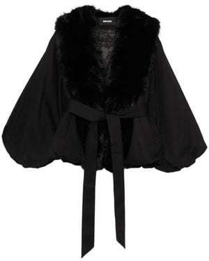 ROTATE BIRGER CHRISTENSEN Faux-Fur Collar Jacket - Black