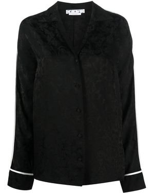 Off-White c/o Virgil Abloh Floral Jacquard V-Neck Blouse - Black