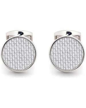 Tateossian Embossed Carbon Tablet Cufflinks - Metallic